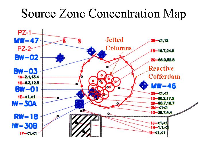 Source Zone Concentration Map