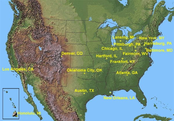 Training locations. National Atlas of the United States, March 22, 2004, http://nationalatlas.gov